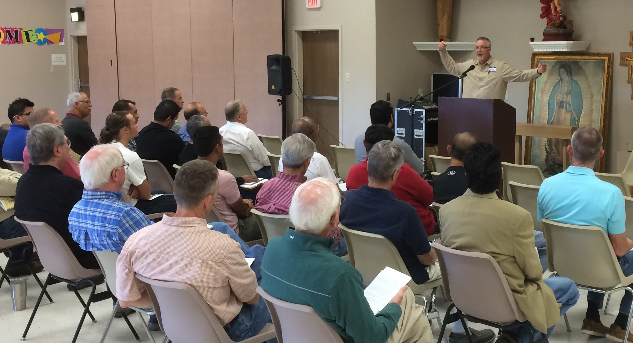 ​           Mike Allison speaks at Our Lady of Victory Fatherhood Retreat ​